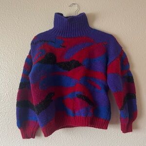 Colorful Women's Turtleneck Sweater